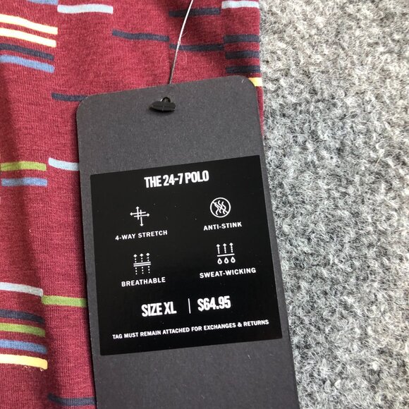 Fabletics 24-7 Polo Shirt Mens XL Red Performance Stretch 4 Way NWT - Picture 4 of 8